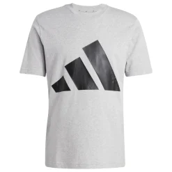 T-shirt sportiva da uomo grigia adidas con logo nero