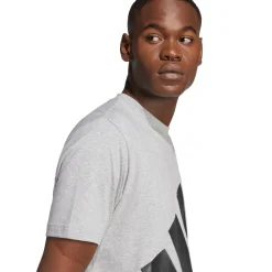 T-shirt sportiva da uomo grigia adidas con logo nero