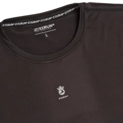 T-shirt sportiva da uomo nera in tessuto tecnico GymRun