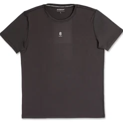 T-shirt sportiva da uomo nera in tessuto tecnico GymRun