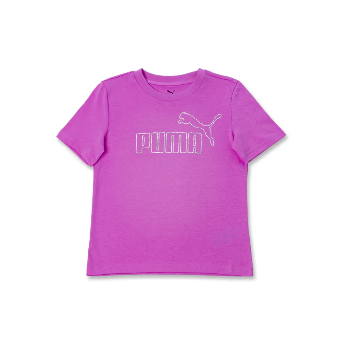 T-shirt sportiva Fucsia da Bambina con logo frontale in strass Puma