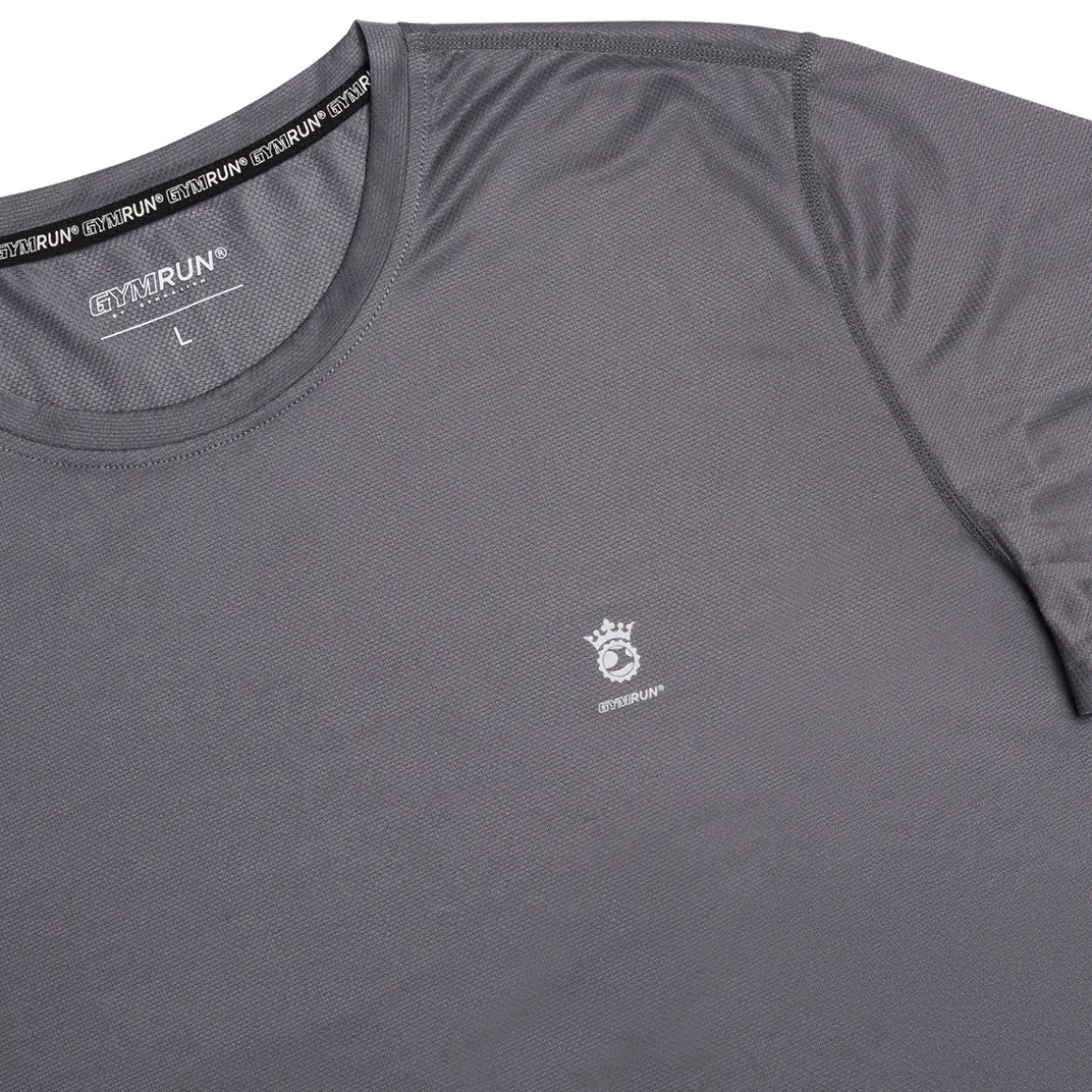 T-shirt sportiva grigia da uomo con logo GymRun