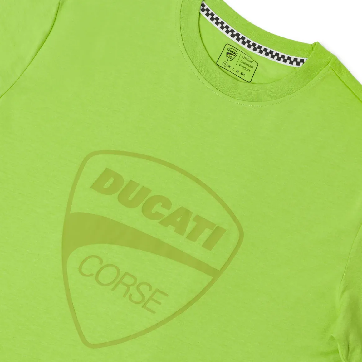 T-shirt Sportiva Uomo Verde con maxi logo frontale Ducati Corse