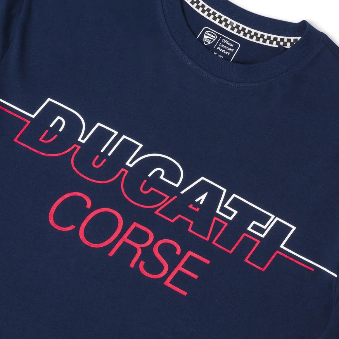 T-shirt Uomo blu con maxi logo frontale Ducati Corse