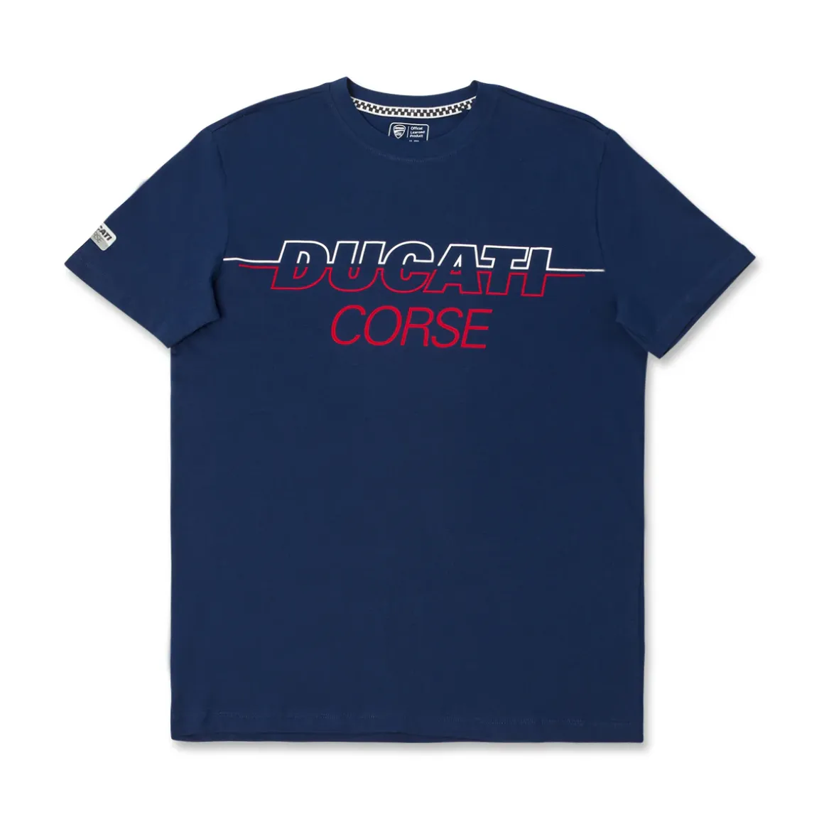 T-shirt Uomo blu con maxi logo frontale Ducati Corse
