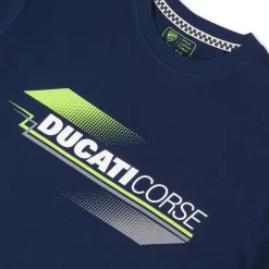 T-shirt Uomo blu con maxi stampa logo frontale Ducati Corse