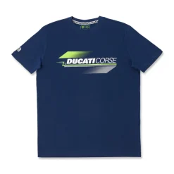 T-shirt Uomo blu con maxi stampa logo frontale Ducati Corse