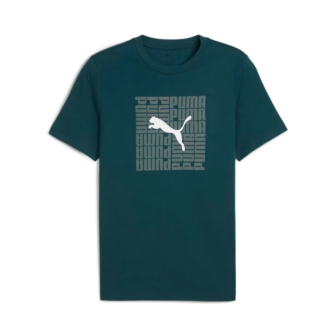 T-shirt verde da Uomo con logo frontale GRAPHIC Box Tee Puma