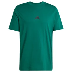 T-shirt verde scuro da Uomo con logo e strisce laterali adidas