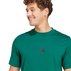 T-shirt verde scuro da Uomo con logo e strisce laterali adidas