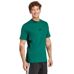 T-shirt verde scuro da Uomo con logo e strisce laterali adidas