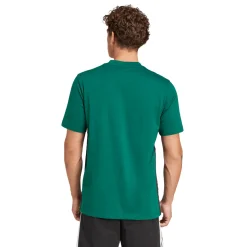 T-shirt verde scuro da Uomo con logo e strisce laterali adidas