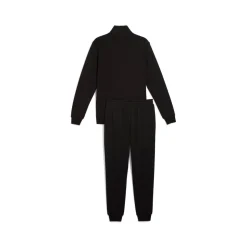 Tuta completo coordinato da uomo nero con logo e zip intera Puma