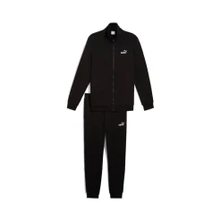 Tuta completo coordinato da uomo nero con logo e zip intera Puma