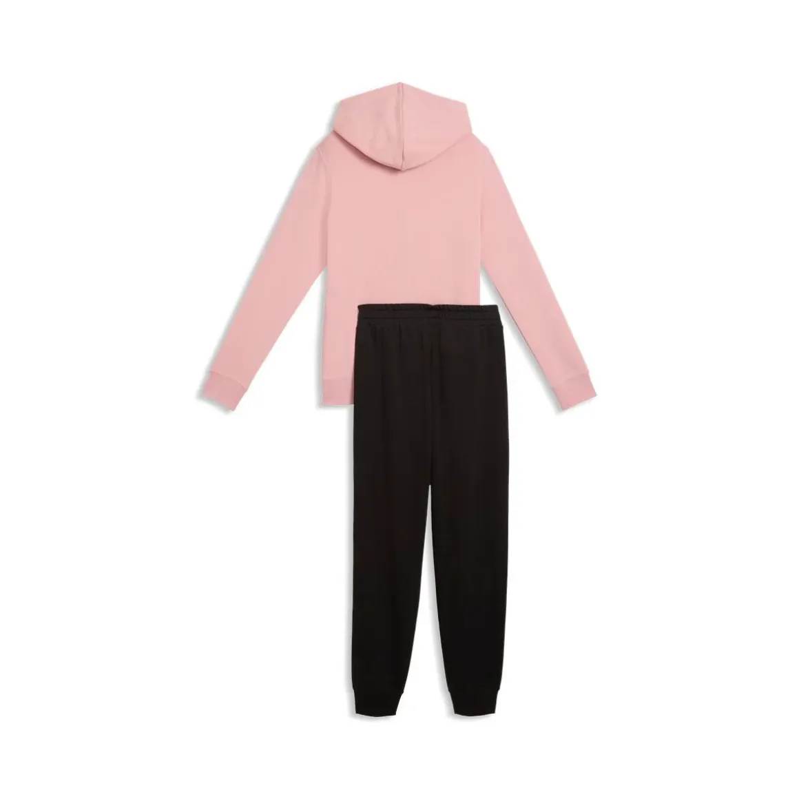 Tuta da donna rosa e nera Puma con felpa con cappuccio e zip
