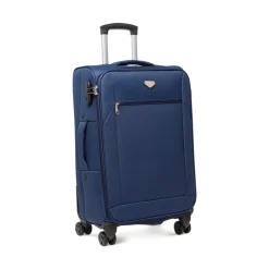 Valigia blu Romeo Gigli Milano in tessuto e ruote multidirezionali