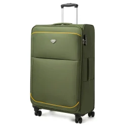 Valigia da stiva in tessuto verde militare Romeo Gigli Milano