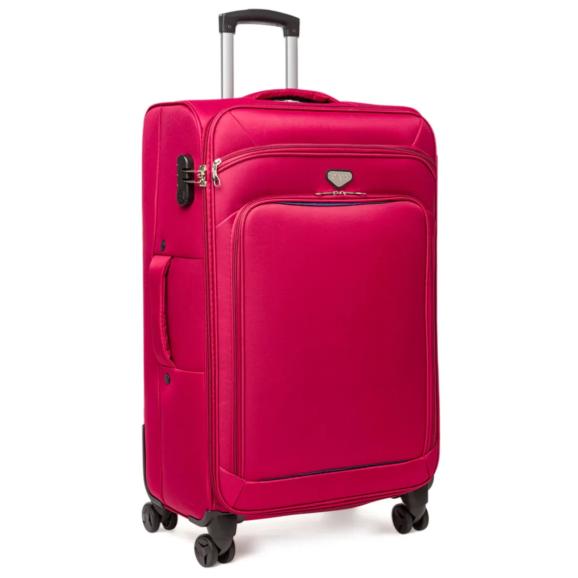Valigia da stiva rossa Romeo Gigli Milano 4 ruote spinner in tessuto