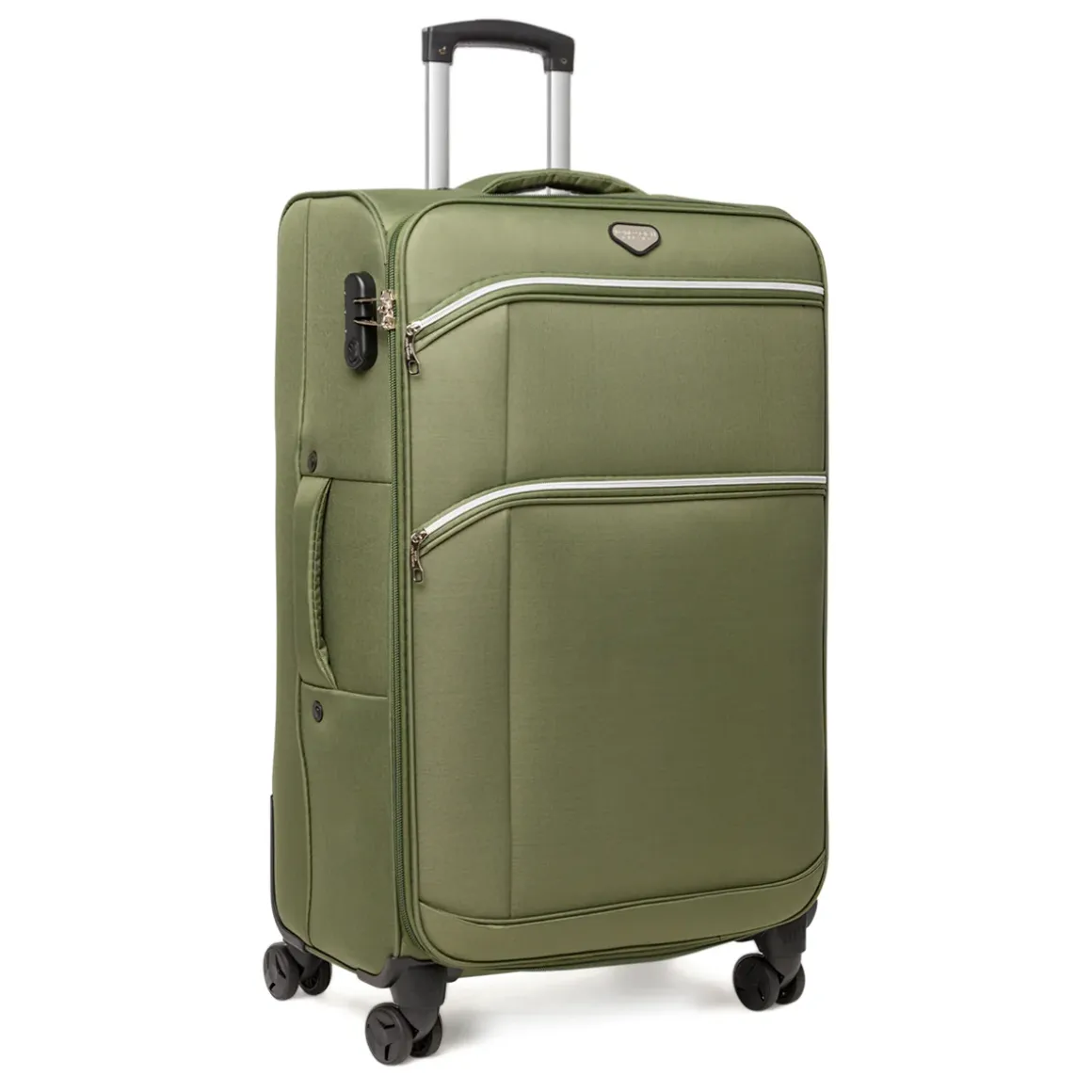 Valigia grande da stiva verde militare Romeo Gigli Milano in tessuto