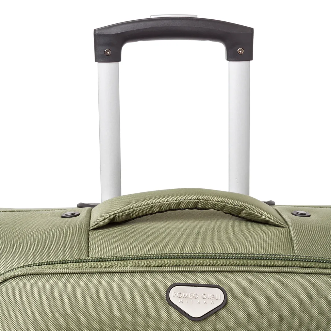 Valigia grande da stiva verde militare Romeo Gigli Milano in tessuto