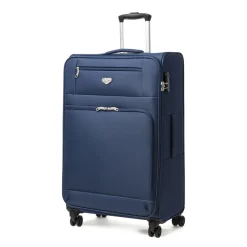 Valigia grande da viaggio per stiva blu in tessuto Romeo Gigli Milano