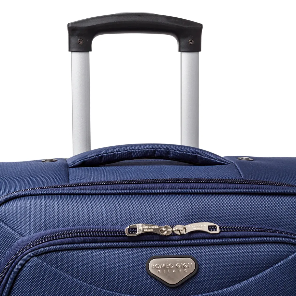 Valigia grande Romeo Gigli Milano blu in tessuto per lunghi viaggi