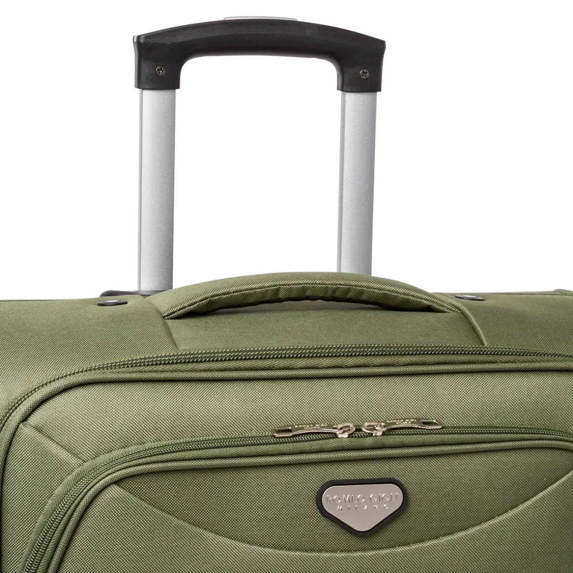 Valigia grande trolley da stiva verde Romeo Gigli Milano in tessuto