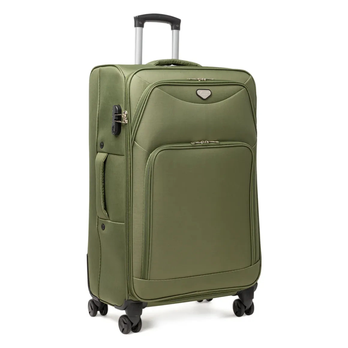 Valigia grande trolley da stiva verde Romeo Gigli Milano in tessuto