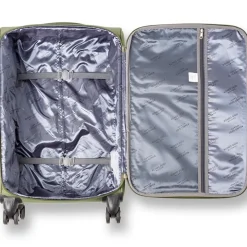 Valigia grande trolley da stiva verde Romeo Gigli Milano in tessuto