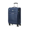 Valigia media blu in tessuto con combinazione Romeo Gigli Milano