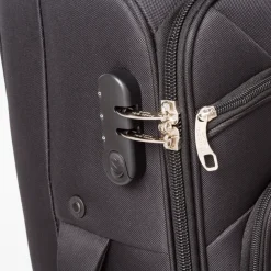Valigia media trolley nera Romeo Gigli Milano in tessuto resistente