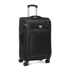 Valigia media trolley nera Romeo Gigli Milano in tessuto resistente