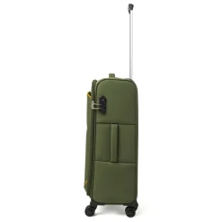 Valigia media verde militare in tessuto Romeo Gigli Milano