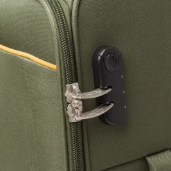 Valigia media verde militare in tessuto Romeo Gigli Milano