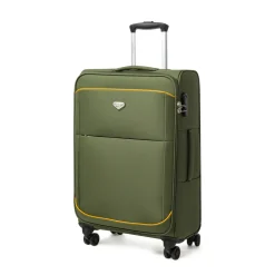 Valigia media verde militare in tessuto Romeo Gigli Milano