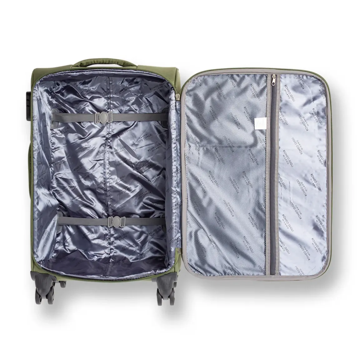 Valigia media verde militare Romeo Gigli Milano a 4 ruote spinner