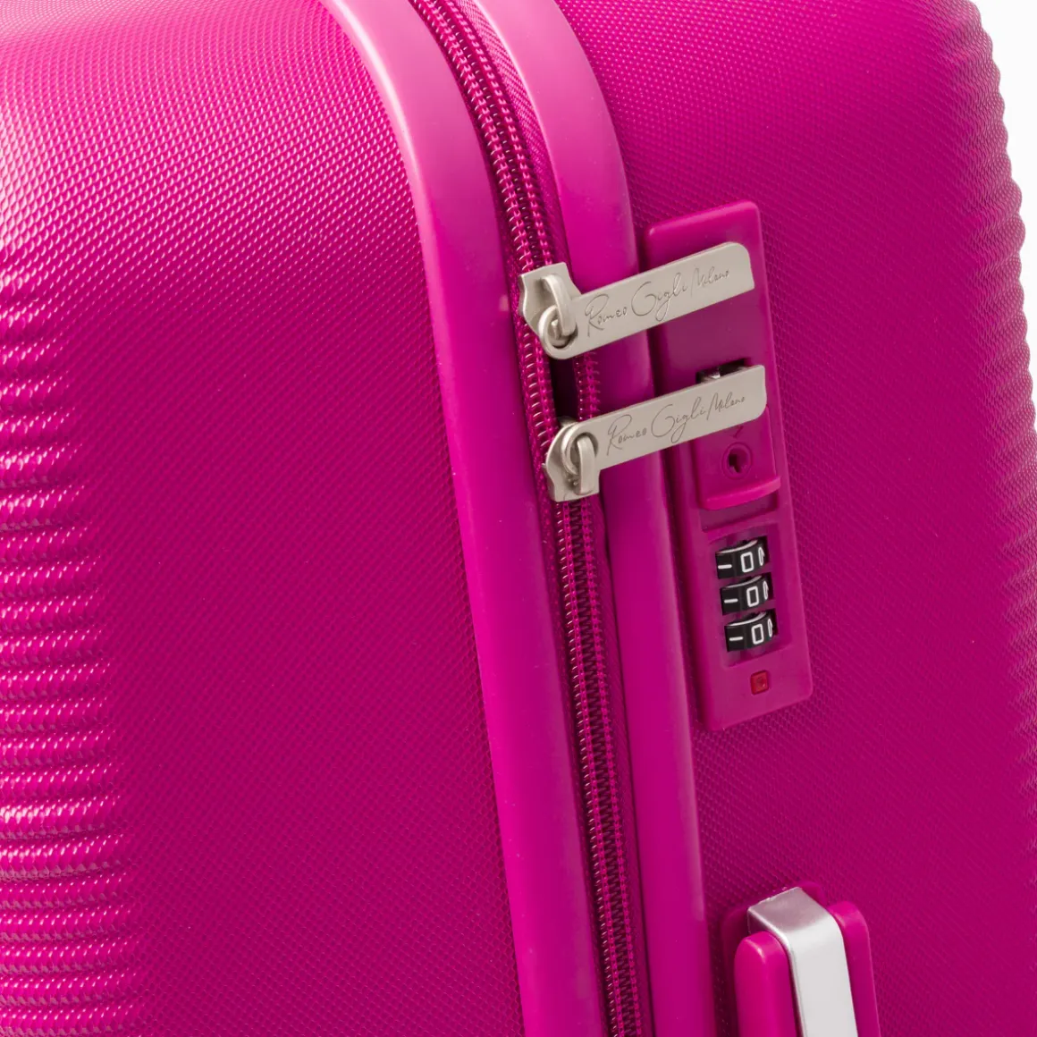 Valigia rigida fucsia con chiusura a combinazione Romeo Gigli Milano