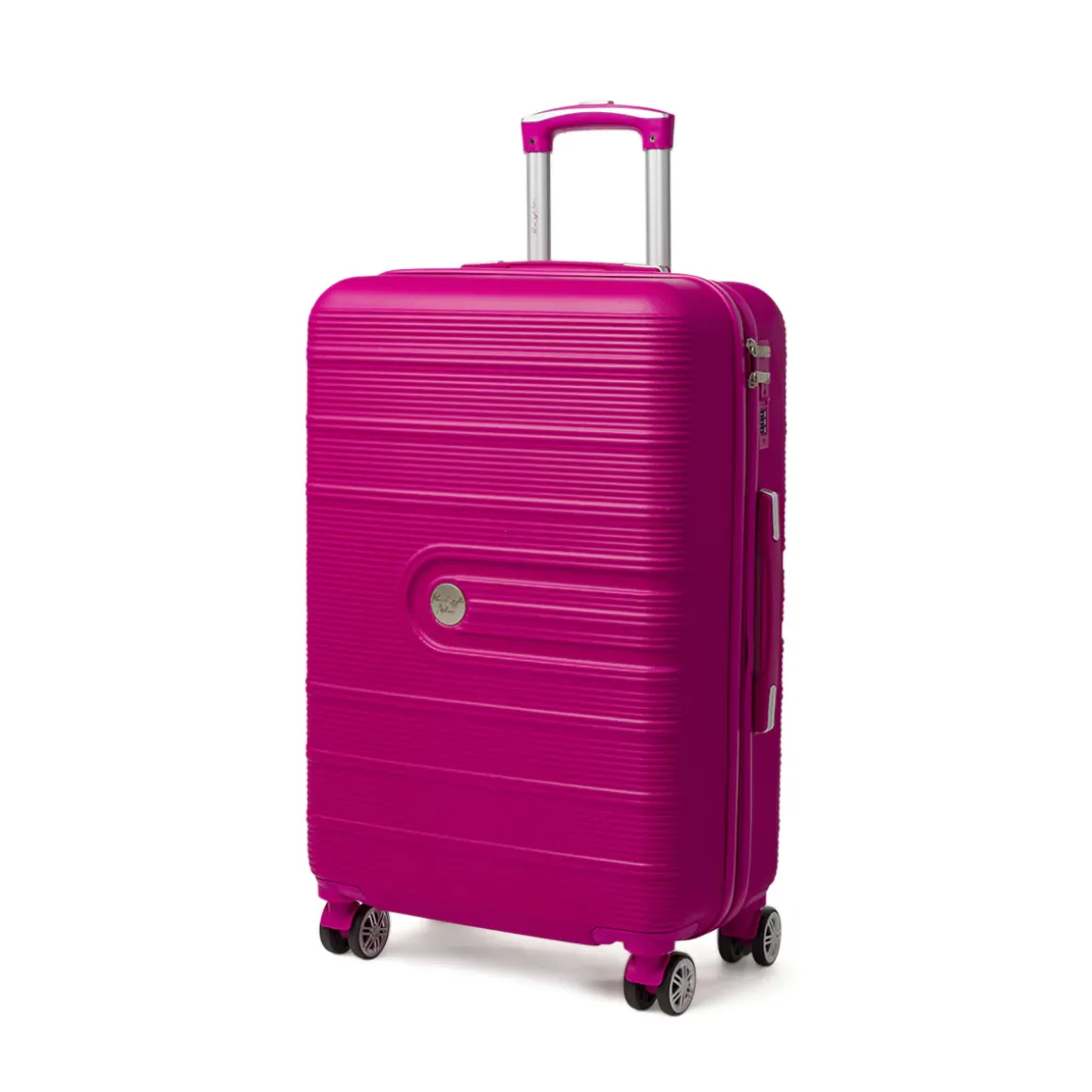 Valigia rigida fucsia con chiusura a combinazione Romeo Gigli Milano