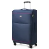 Valigia trolley blu in tessuto con dettagli rossi Romeo Gigli Milano
