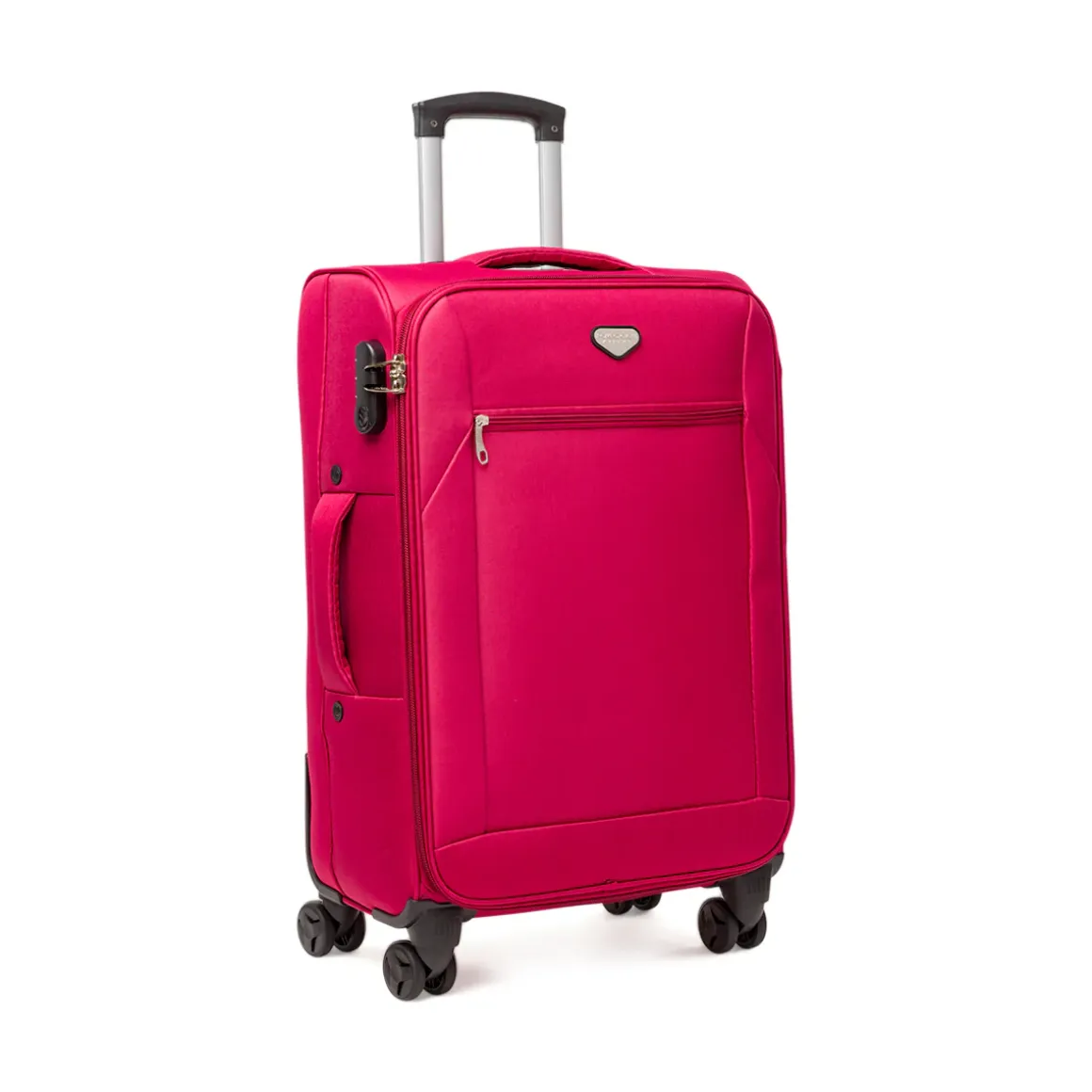 Valigia trolley media da stiva Romeo Gigli Milano rossa in tessuto