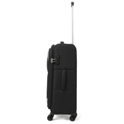 Valigia trolley media in tessuto resistente nera Romeo Gigli Milano