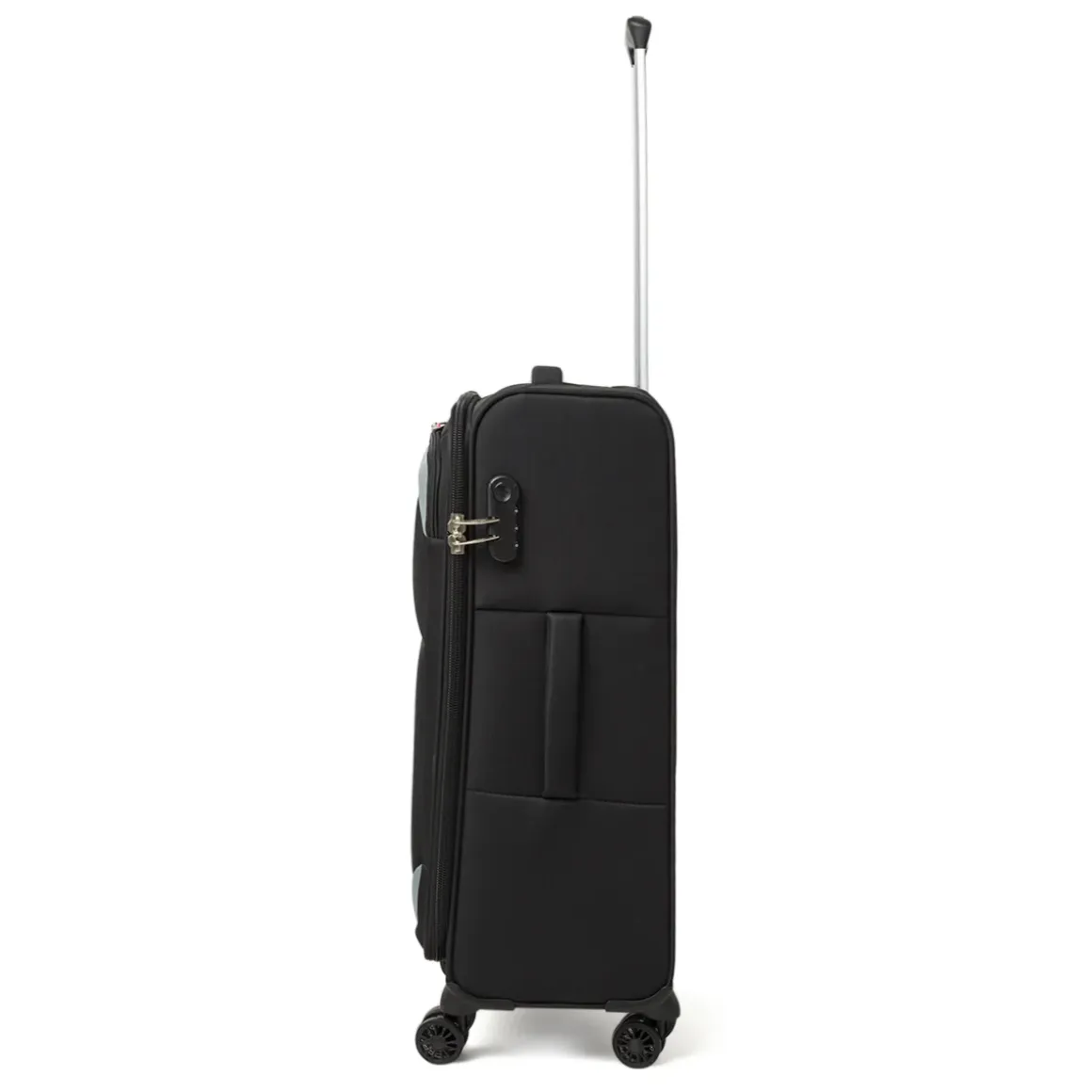 Valigia trolley media in tessuto resistente nera Romeo Gigli Milano