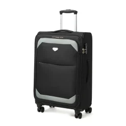 Valigia trolley media in tessuto resistente nera Romeo Gigli Milano