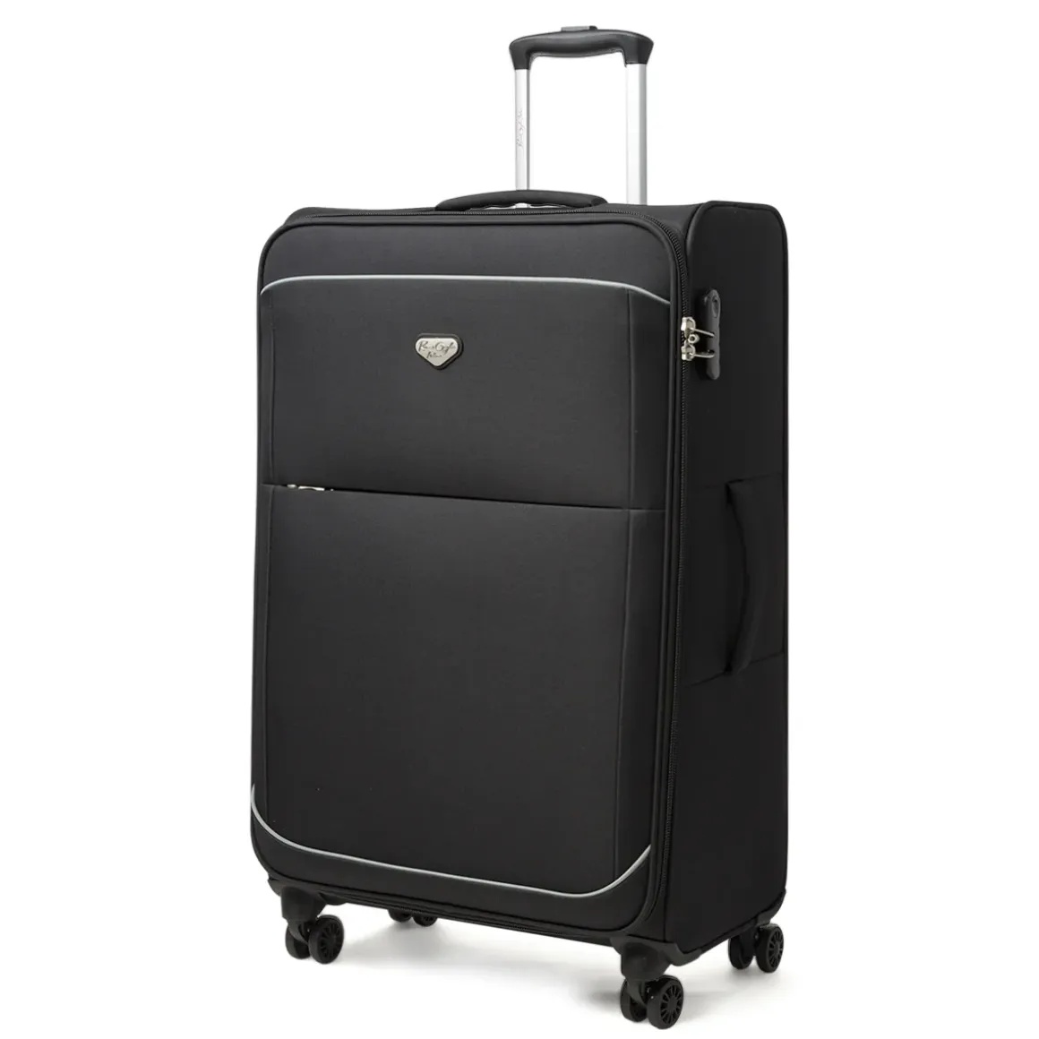 Valigia trolley nera da stiva in tessuto resistente Romeo Gigli Milano