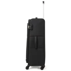 Valigia trolley nera da stiva in tessuto resistente Romeo Gigli Milano