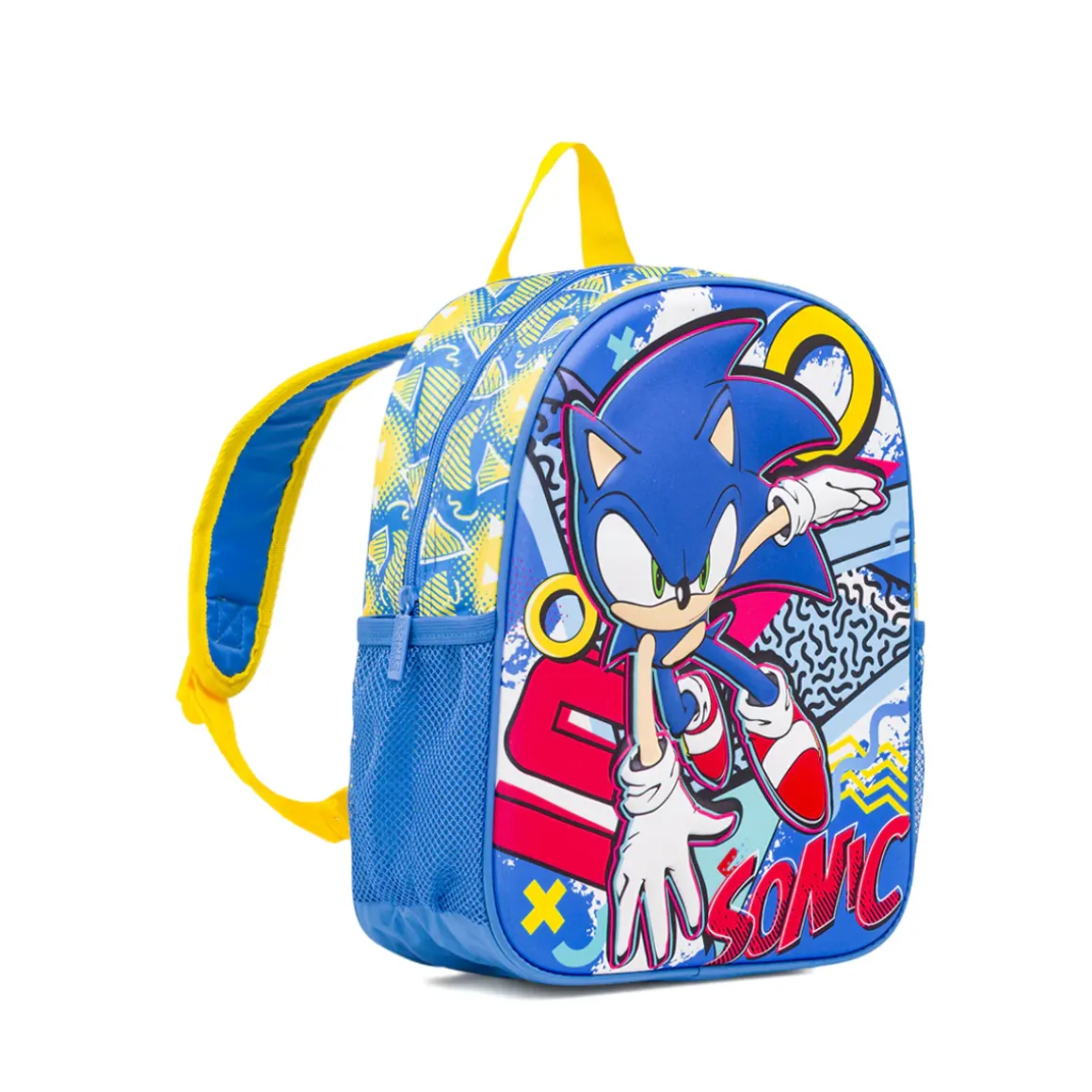 Zainetto Blu e giallo con stampa del riccio veloce da Bambino Sonic