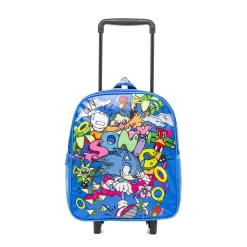 Zainetto trolley da Bambino blu con dettagli multicolore Sonic