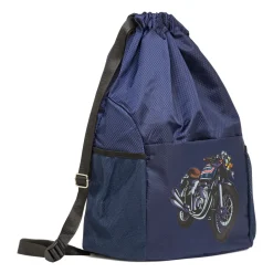Zaino blu Uomo con stampa grafica moto e tasche a rete Carrera Jeans