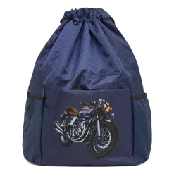 Zaino blu Uomo con stampa grafica moto e tasche a rete Carrera Jeans