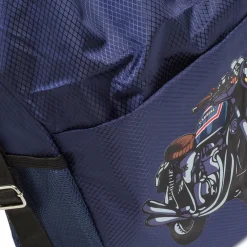 Zaino blu Uomo con stampa grafica moto e tasche a rete Carrera Jeans